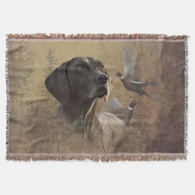 German Shorthaired Pointer ,Deutsch Kurzhaar   Throw Blanket (Front)