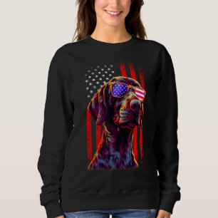 German Shorthaired Pointer Dog American Flag 4th O Sweatshirt