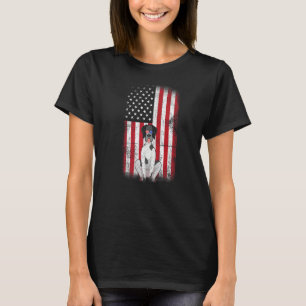 German Shorthaired Pointer Dog American Flag Fourt T-Shirt