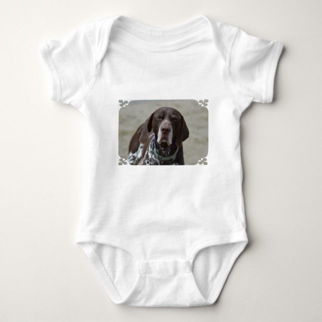 German Shorthaired Pointer Dog Baby Bodysuit (Front)