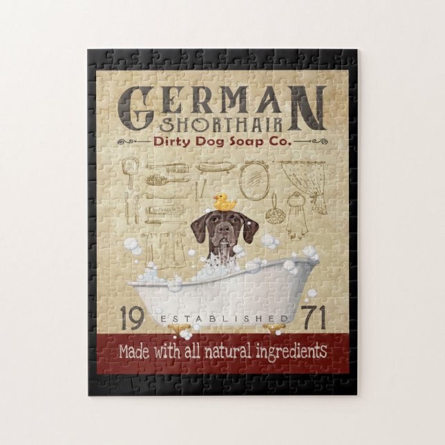 German Shorthaired Pointer Dog Bath Soap Company Jigsaw Puzzle (Vertical)