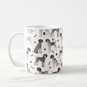 German Shorthaired Pointer Dog Bone and Paw Print  Coffee Mug