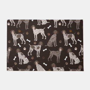 German Shorthaired Pointer Dog Bone and Paw Print Doormat