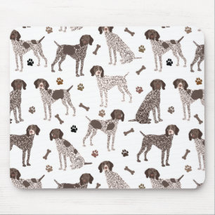 German Shorthaired Pointer Dog Bone and Paw Print  Mouse Pad