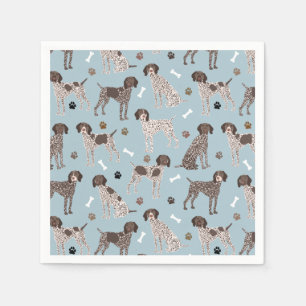 German Shorthaired Pointer Dog Bone and Paw Print  Napkin
