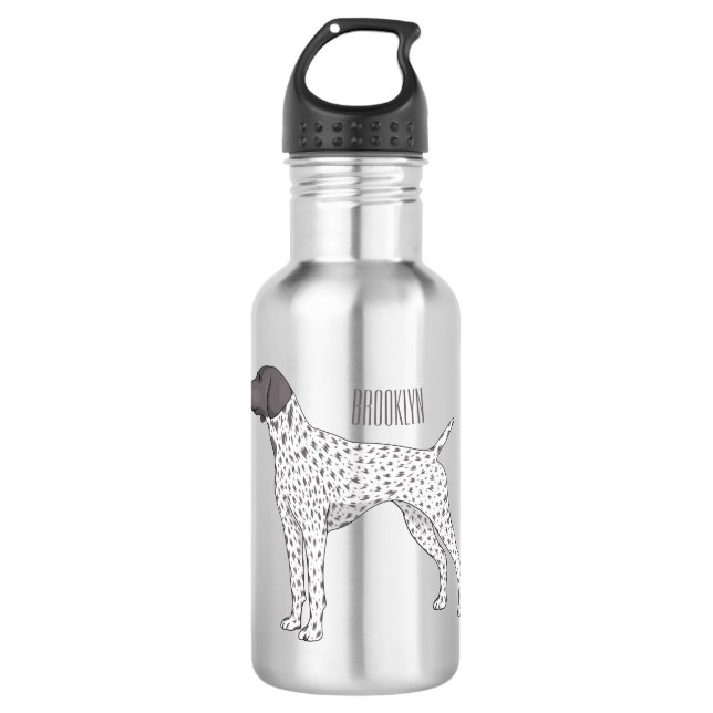 German Shorthaired Pointer dog cartoon  532 Ml Water Bottle (Front)