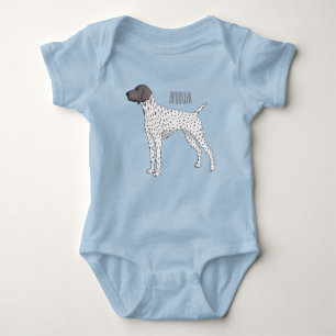 German Shorthaired Pointer dog cartoon Baby Bodysuit