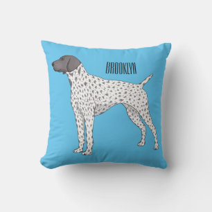 German Shorthaired Pointer dog cartoon Cushion