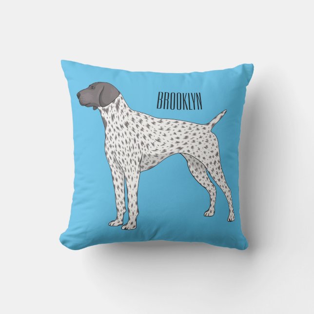 German Shorthaired Pointer dog cartoon  Cushion (Front)
