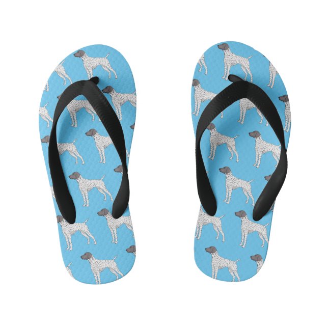 German Shorthaired Pointer dog cartoon  Kid's Thongs (Footbed)