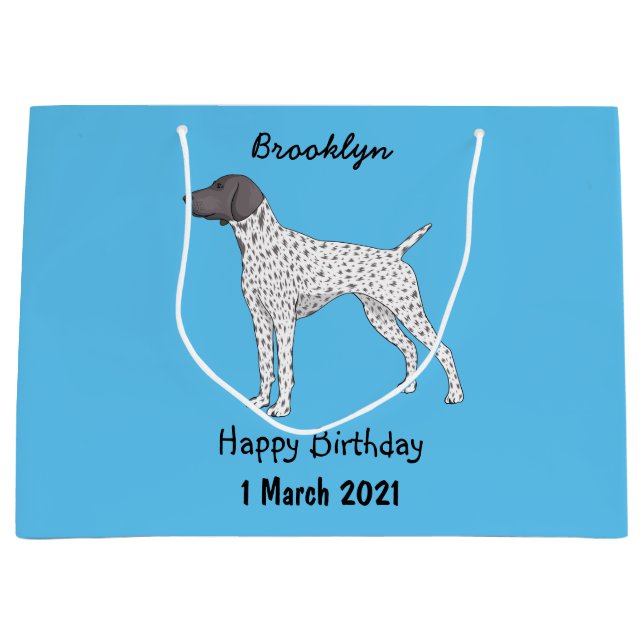 German Shorthaired Pointer dog cartoon Large Gift Bag (Front)