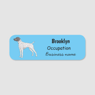 German Shorthaired Pointer dog cartoon Name Tag
