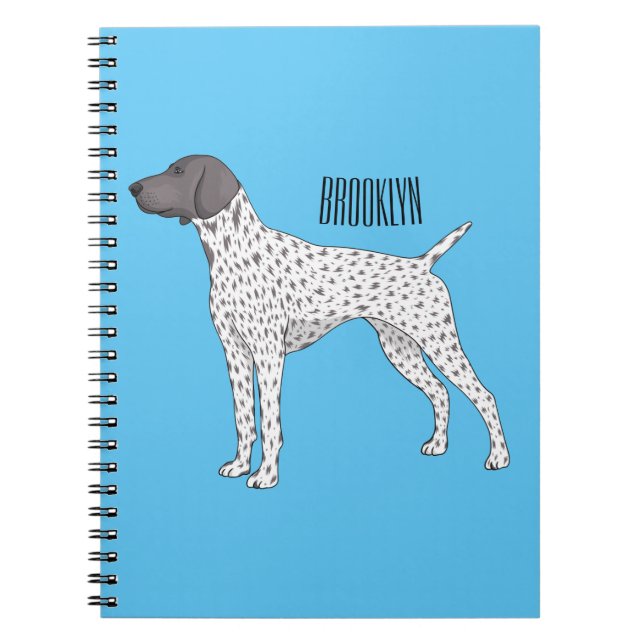 German Shorthaired Pointer dog cartoon Notebook (Front)