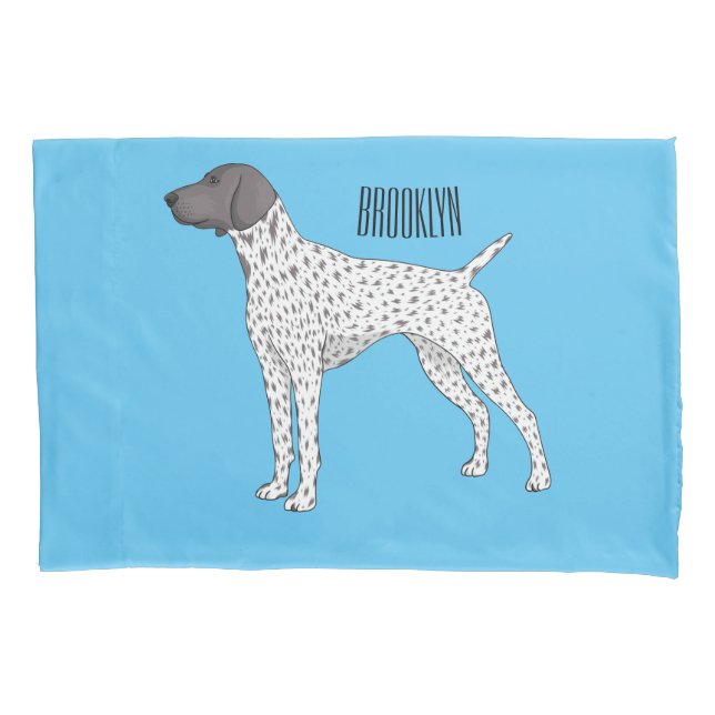 German Shorthaired Pointer dog cartoon  Pillowcase (Front)