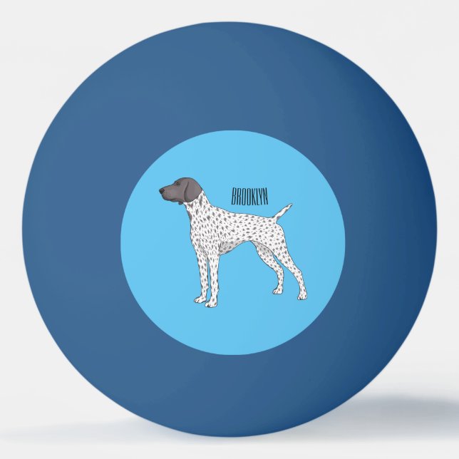 German Shorthaired Pointer dog cartoon  Ping Pong Ball (Front)