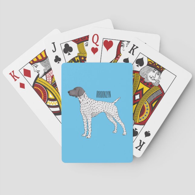 German Shorthaired Pointer dog cartoon  Playing Cards (Back)