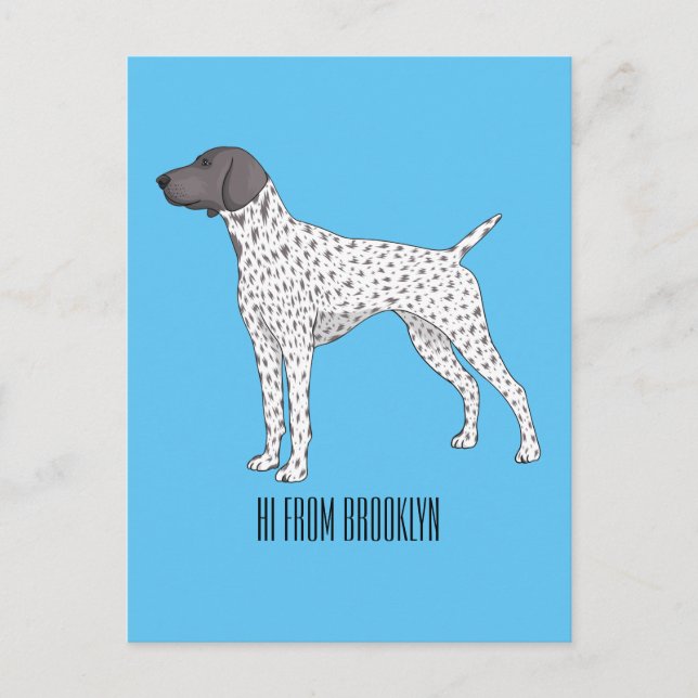German Shorthaired Pointer dog cartoon Postcard (Front)