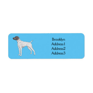 German Shorthaired Pointer dog cartoon Return Address Label