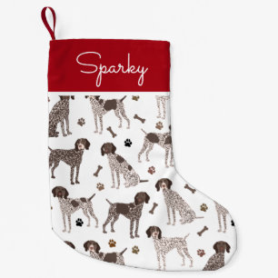 German Shorthaired Pointer Dog Custom Name Small C Small Christmas Stocking