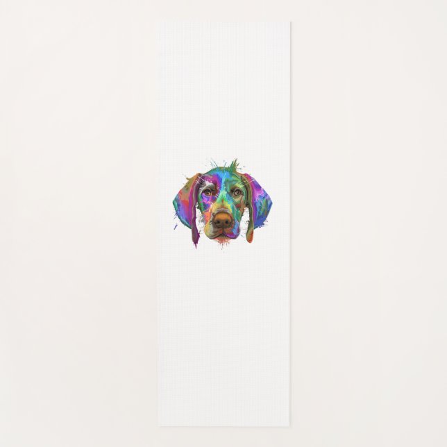 German Shorthaired Pointer Dog Face Colourful Pop  Yoga Mat (Front)