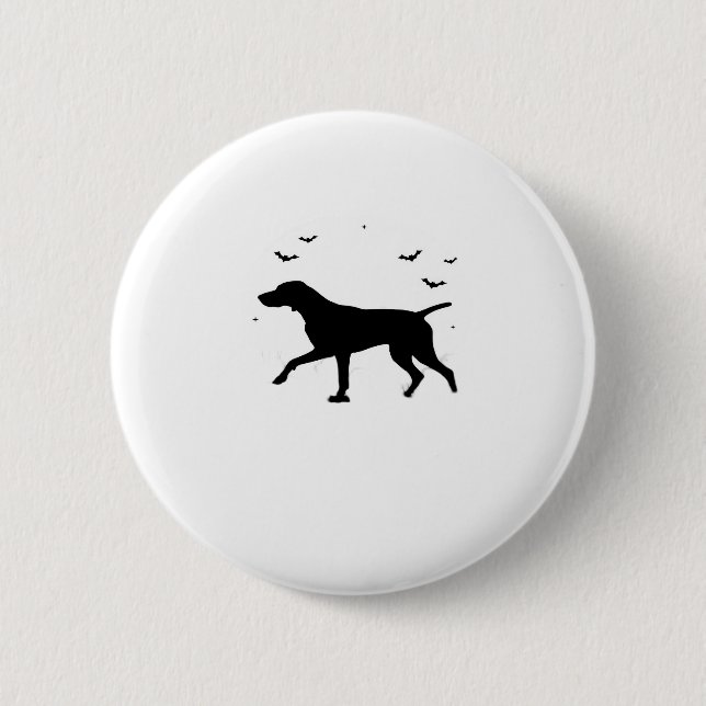German Shorthaired Pointer Dog � Halloween Moon Si 6 Cm Round Badge (Front)