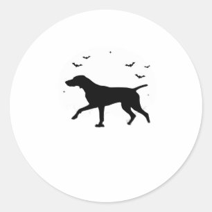 German Shorthaired Pointer Dog � Halloween Moon Si Classic Round Sticker