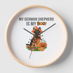 German Shorthaired Pointer Dog – Halloween Moon Si Clock