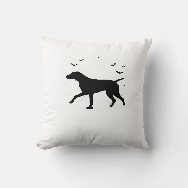 German Shorthaired Pointer Dog  Halloween Moon Sil Cushion (Front)