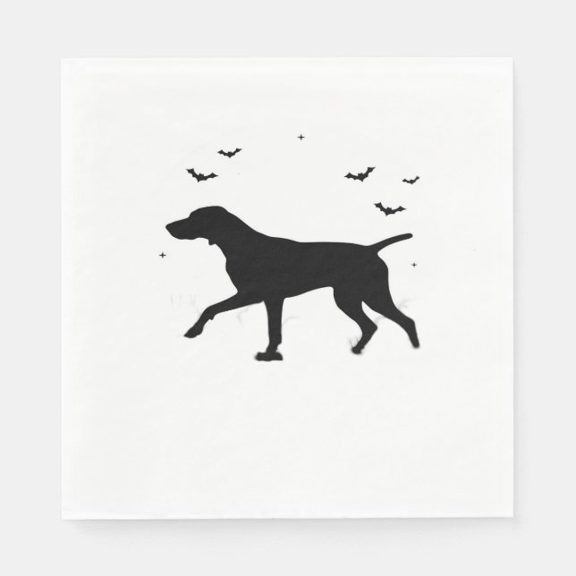 German Shorthaired Pointer Dog  Halloween Moon Sil Napkin (Front)