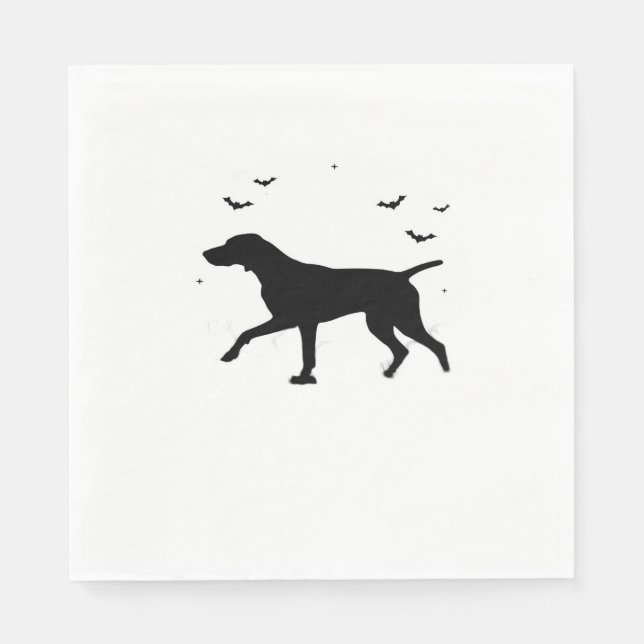 German Shorthaired Pointer Dog  Halloween Moon Sil Napkin (Front)