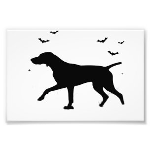 German Shorthaired Pointer Dog Halloween Moon Sil Photo Print