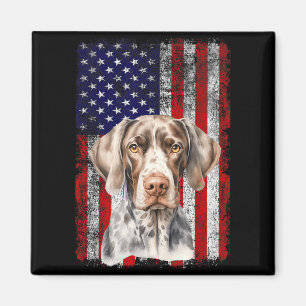 German Shorthaired Pointer Dog Lover US Flag 4th Magnet