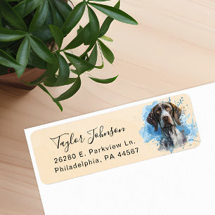 German Shorthaired Pointer Dog Return Address Label