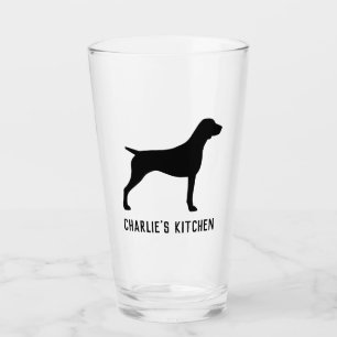 German Shorthaired Pointer Dog Silhouette Custom Glass