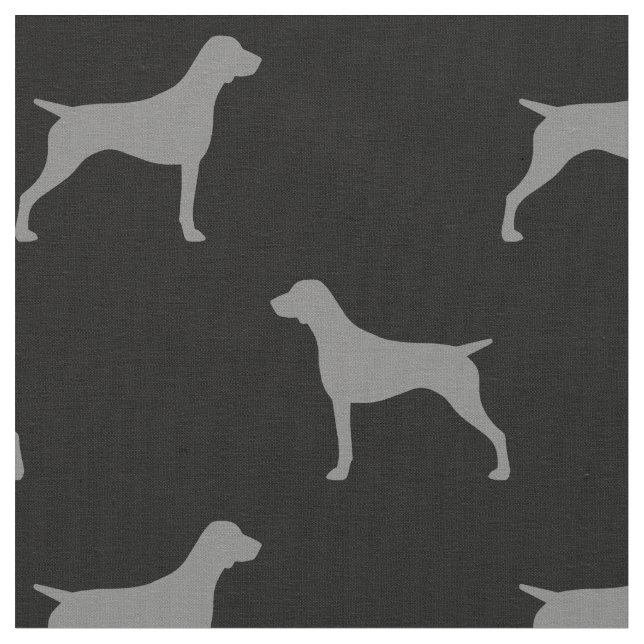 German Shorthaired Pointer Dog Silhouettes Fabric (Close Up)