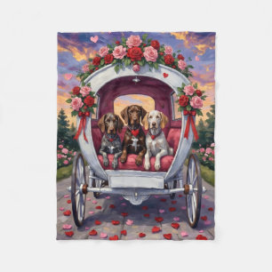 German Shorthaired Pointer  Dog Valentine's Day  Fleece Blanket