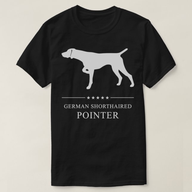 German Shorthaired Pointer Dog White Silhouette Pu T-Shirt (Design Front)