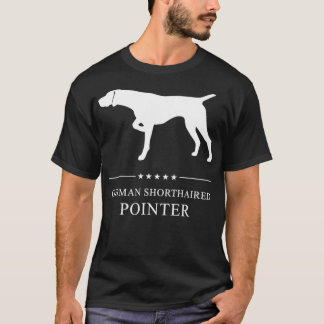 German Shorthaired Pointer Dog White Silhouette Pu T-Shirt