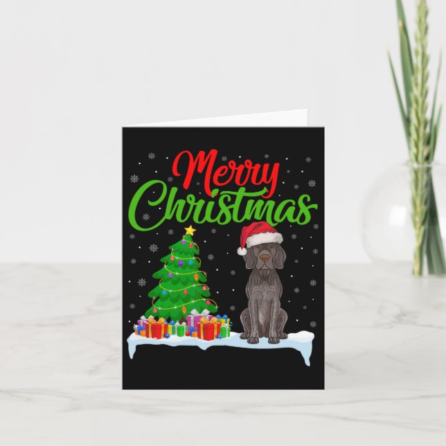 German Shorthaired Pointer Dog Xmas Tree Lights Do Card (Front)