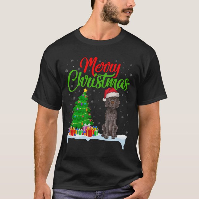 German Shorthaired Pointer Dog Xmas Tree Lights Do T-Shirt (Front)
