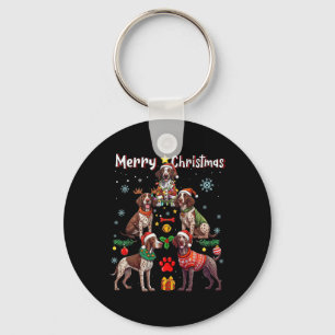 German Shorthaired Pointer Dogs Merry Christmas Tr Key Ring