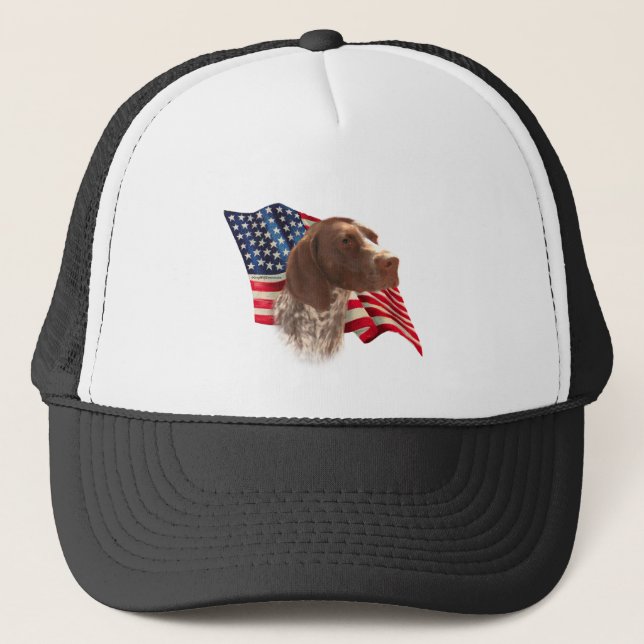 German Shorthaired Pointer Flag Trucker Hat (Front)