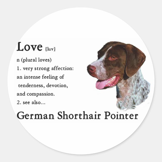 German Shorthaired Pointer Gifts Classic Round Sticker (Front)