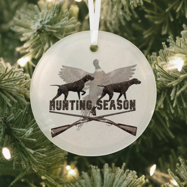 German Shorthaired Pointer Glass Tree Decoration (Insitu)