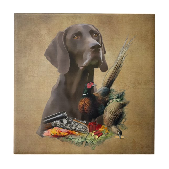 German Shorthaired Pointer GSP   Ceramic Tile (Front)