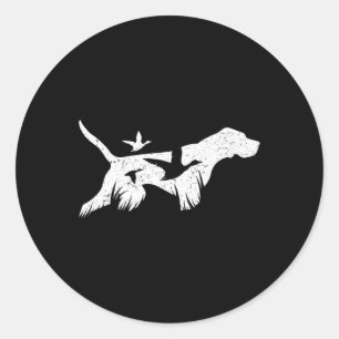 German Shorthaired Pointer Gsp Hunting Dogs  Classic Round Sticker