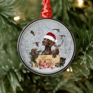 German Shorthaired Pointer  GSP Metal Ornament