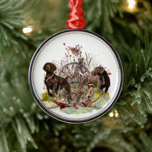 German Shorthaired Pointer  GSP Metal Ornament