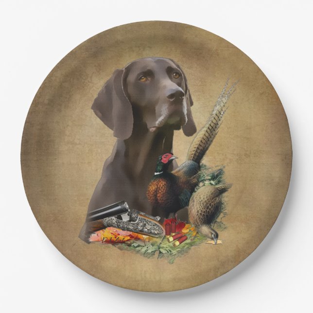 German Shorthaired Pointer GSP    Paper Plate (Front)