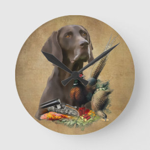 German Shorthaired Pointer GSP Round Clock